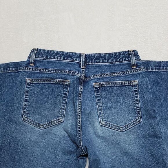VINTAGE 1990s GAP Boot Cut Capri Jeans Mid Rise Mid Wash Cropped USA Made 6 Reg - Picture 9 of 11
